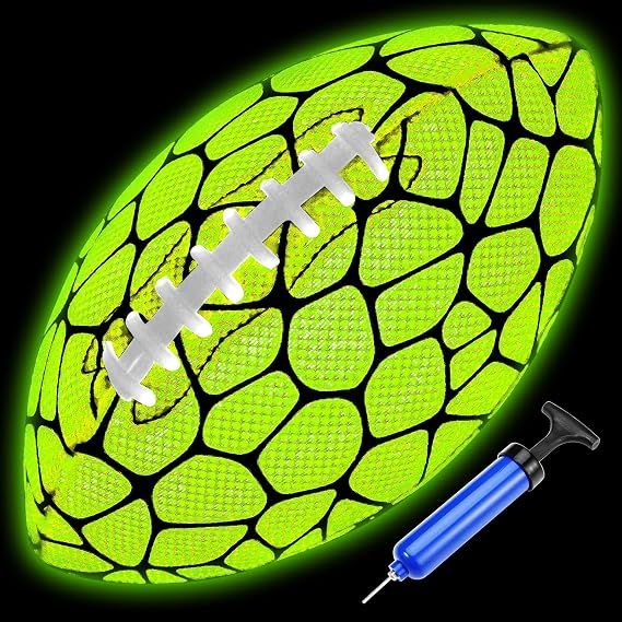 Jasonwell Glow in The Dark Football - Strong Grip Light Up Football Toy Stuff Gift Outdoor Sports Ball for Boys Kids Teen Junior Youth Adult Christmas Birthday Gifts for Ages 6-8 8-12 13+ Year Old