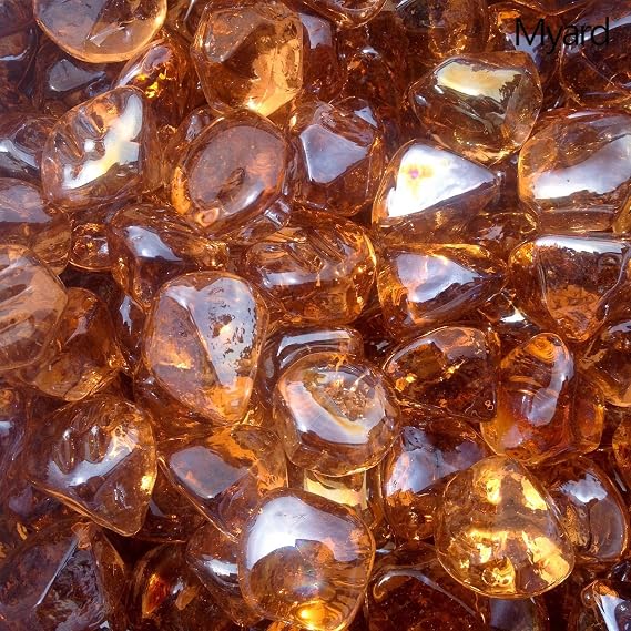 PayandPack Fireglass Media for Fireplace (Amber, 10 LBs)