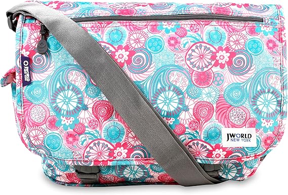 J World New York Terry Messenger Bag for Women Girls School Kids