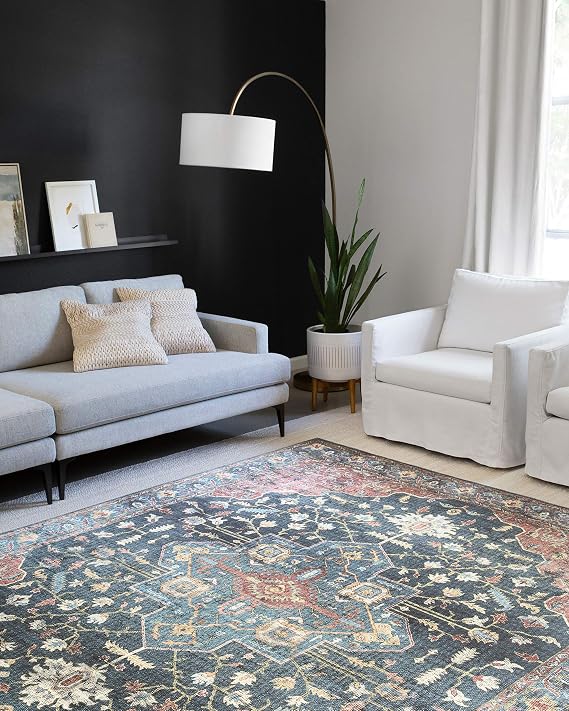 Loloi Skye Denim/Brick 7'-6" x 9'-6" Area Rug