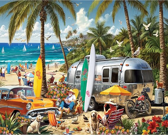 White Mountain 1000 Piece Jigsaw Puzzle Scenic Summer, Beach Adventure | Large Pieces, Gift for Adults and Family, 24"x30" in, Ocean
