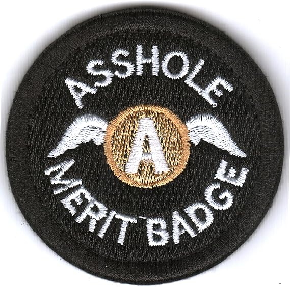 WZT Asshole Merit Badge Morale, Tactical Patch (Black)