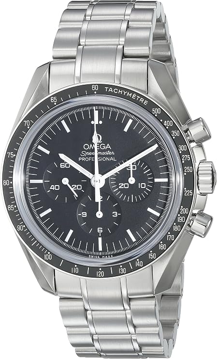 Omega Men's 31130423001005 Speedmaster Analog Display Mechanical Hand Wind Silver with Black Dial Watch