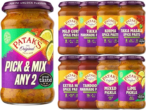 Patak’s Pick & Mix Indian Pickles & Pastes | Custom Selection Bundle | Authentic Indian Flavours | Create Your Own Variety Pack (Pack of 2)