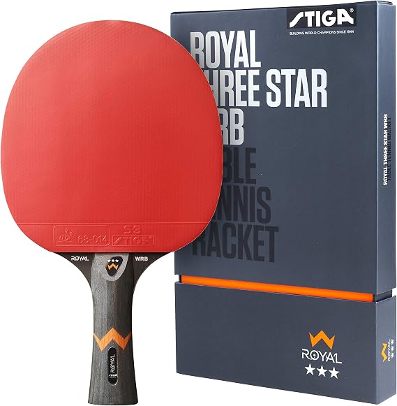 STIGA Royal WRB Table Tennis Racket - 3-Star ITTF Approved, Offensive Paddle with WRB System, 5-Ply Blade, 2.0mm Sponge, Enhanced Speed, Control, and Spin for Skill Development and Game Improvement