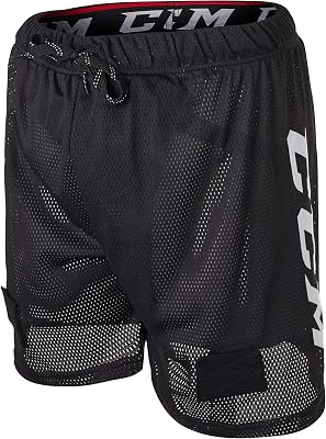CCM Boys Loose Fit Hockey Mesh Jock Shorts with Sock Tabs Junior Sports