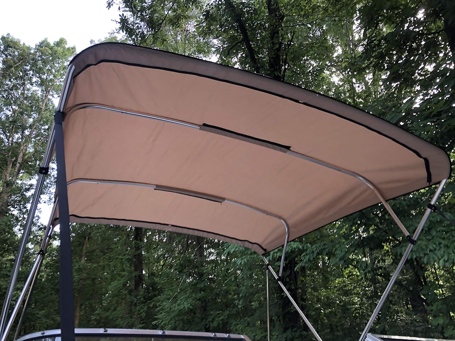 Replacement Bimini Top Canvas with Boot, Beige, 10 Long x 8.5 Wide, 16oz, by Cypress Rowe Outfitters, 4 Bow, fits 97-103 Width