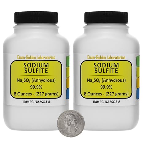 Sodium Sulfite [Na2SO3] 99.9% ACS Grade Powder 1 Lb in Two Space-Saver Bottles