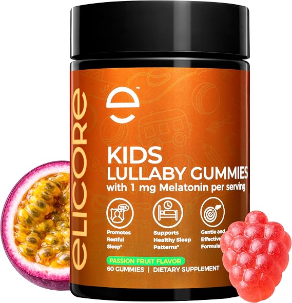 Premium 1 mg Melatonin Gummies Kids Kids Sleep Gummies with Vitamin B6 and Passion Fruit Flavor Children's Melatonin Gummies 3 in 1 Complex for Deep Sleep 2 Month Supply