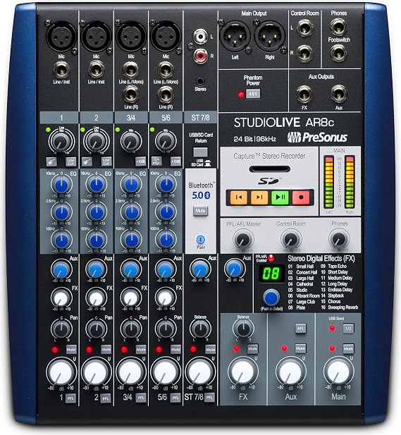 PreSonus StudioLive AR8c Analog Mixer with Studio One Pro Software