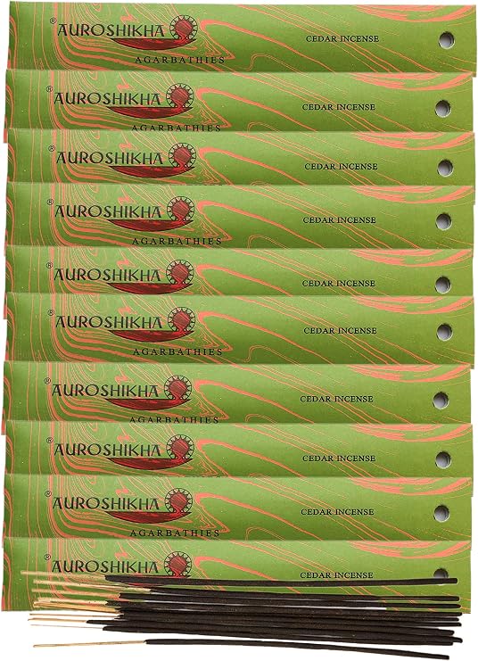 Auroshikha Cedar Incense 10 Sticks (10 Pack)