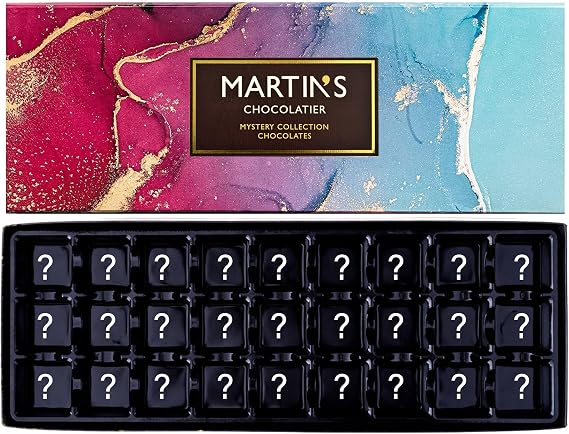 Martin's Chocolatier Mystery Chocolate Box | 27 Assorted Belgian & Dutch Chocolates (340g) | Luxury Pralines, Truffles & Ganaches | Handcrafted Selection | Great Value Gourmet Gift