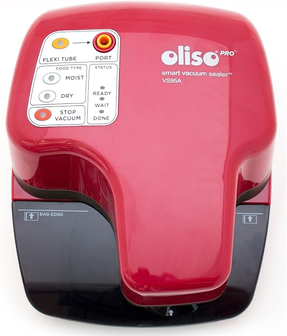 Oliso Pro Smart Vacuum Sealer for Food Storage (Red)