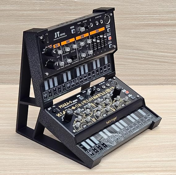 2 Tier Angled Desktop Stand For Behringer JT Mini , Pro VS , Phara-O , UB-Xa , CZ-1 Synthesizer