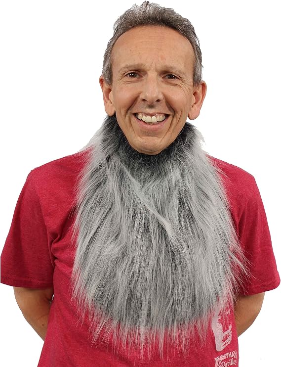 Zagone Studios Men's One Size Faux Fur Silver Costume Collar
