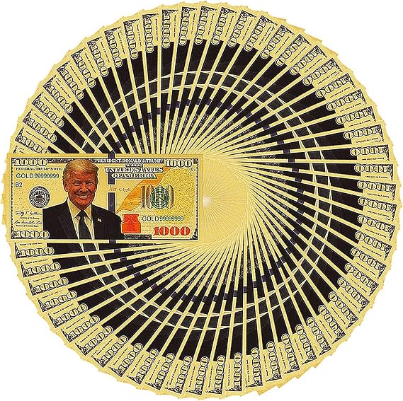 USA President 1000 Dollar Bill Banknote, One Thousand 24k Gold Coated USA President Legacy Limited Edition Million Dollar Bill Great Gift for Currency Collectors and Republican (100 Pack)