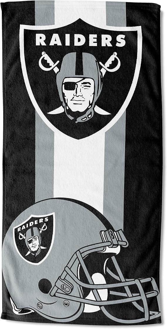Northwest NFL Las Vegas Raiders Unisex-Adult Beach Towel, 30" x 60", Zone Read