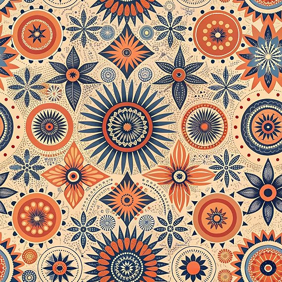 Contact Paper for Countertops Cover - Egyptian Inspired Peel and Stick Wallpaper - Removable Self Adhesive Thick Floral Vinyl Film Roll 17 in x 32.8 ft