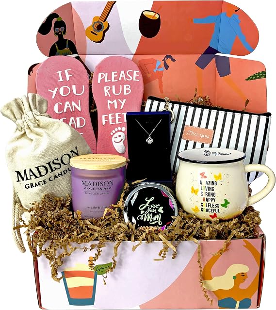 SILLY OBSESSIONS Gift Box for Mother Birthday Gift Basket for Mom, Wife. Gift Set for New Mom, Pregnant Women, Baby Shower.