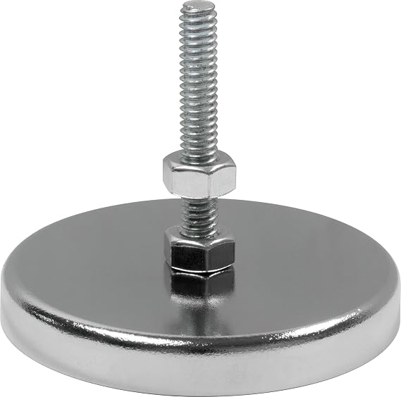 MAG-MATE MX2750B Cup Magnet with 1/4-20 Bolt and Nickel Plating, Magnetic Tool for Various Holding, Hanging, and Retrieving Tasks, Permanent Ceramic Magnet, 112 lbs. Holding Capacity