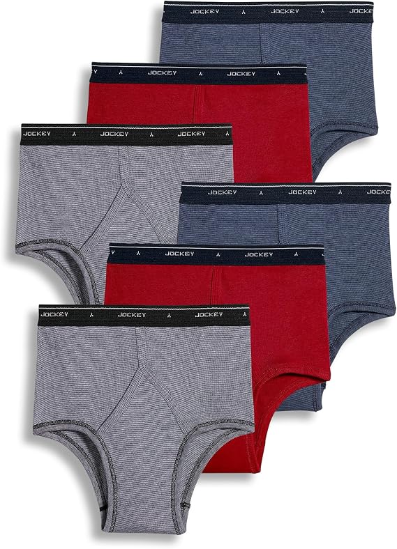 Jockey Classic Full Rise Brief- 6 Pack - 100% Cotton Underwear for Men