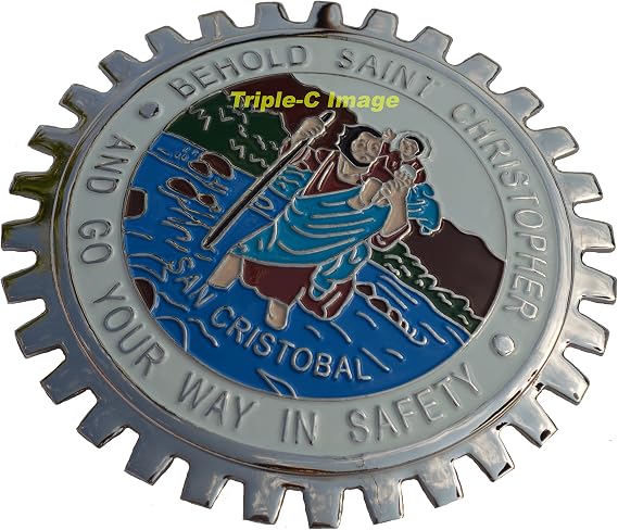St. Christopher (St. Christophorus) car Grille Badge - and go Your Way in Safety