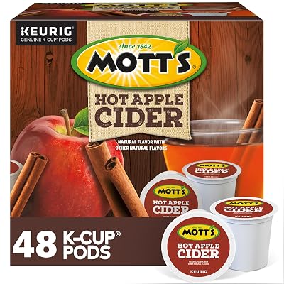 Motts Hot Apple Cider, Keurig Single Serve K-Cup Pods, Flavored K Cups, 48 Count 2 Boxes of 24 Pods
