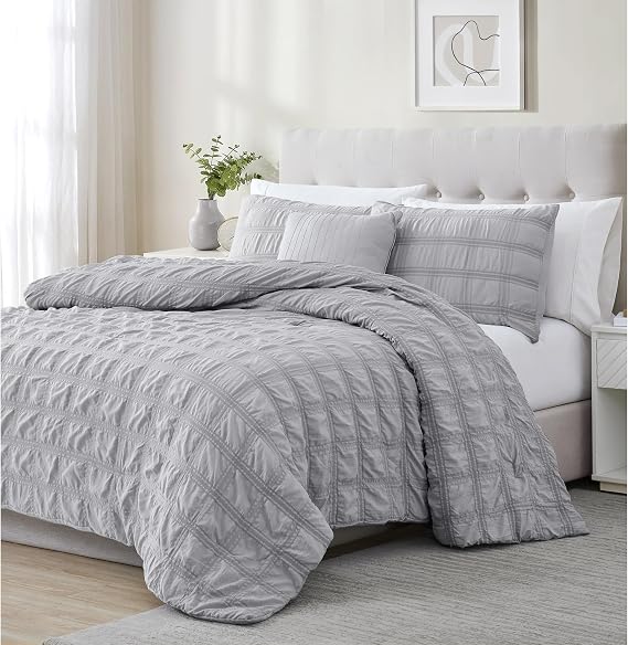 Bed Bath & Beyond Eliza Seersucker Comforter Set Grey - King