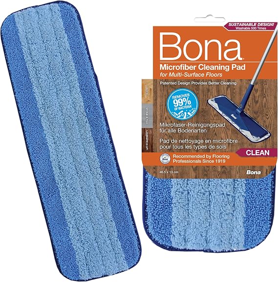 Bona Microfibre Cleaning Pad, for Wood and Hard Surface Floors, fits Bona Family of Mops, 1 Count (Pack of 1)