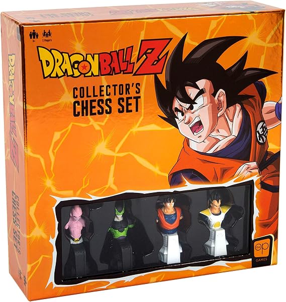 Dragon Ball Z Collector's Chess Set | Custom Sculpted Chess Pieces DBZ Heroes & Villains | Goku & Buu as Kings | Vegeta & Cell as Queens | Officially Licensed Dragon Ball Z Chess Set