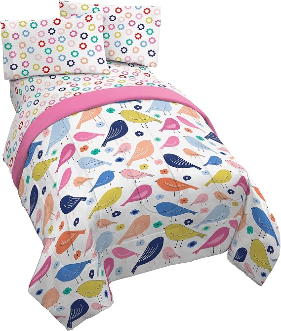 Jay Franco Vintage Bird 5 Piece Full Bed Set - Includes Comforter & Sheet Set - Super Soft Fade Resistant Microfiber