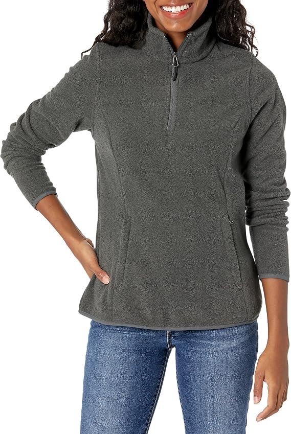 Amazon Essentials Women's Classic-Fit Long-Sleeve Quarter-Zip Polar Fleece Pullover Jacket