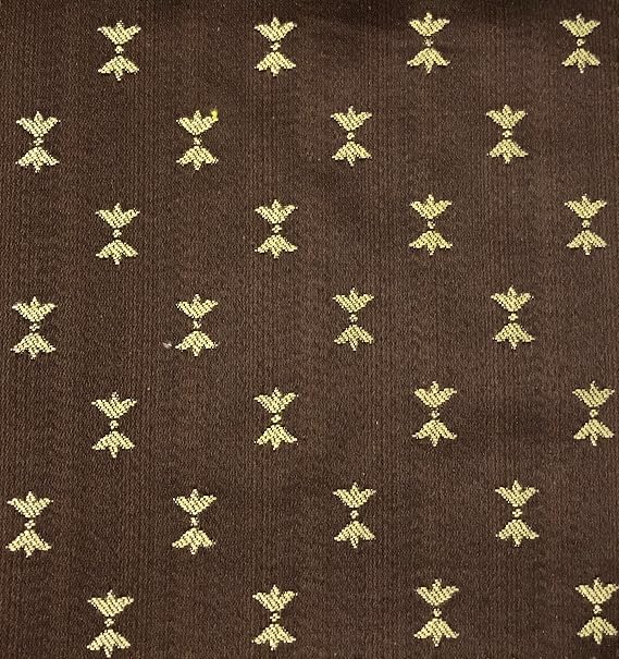 Royal Lily Design Jacquard Material Cotton Mix Fabric Blend for Upholstery, Chair, Window Treatments, Craft - Width 54 inches - Fabric By The Yard (Dark Brown)