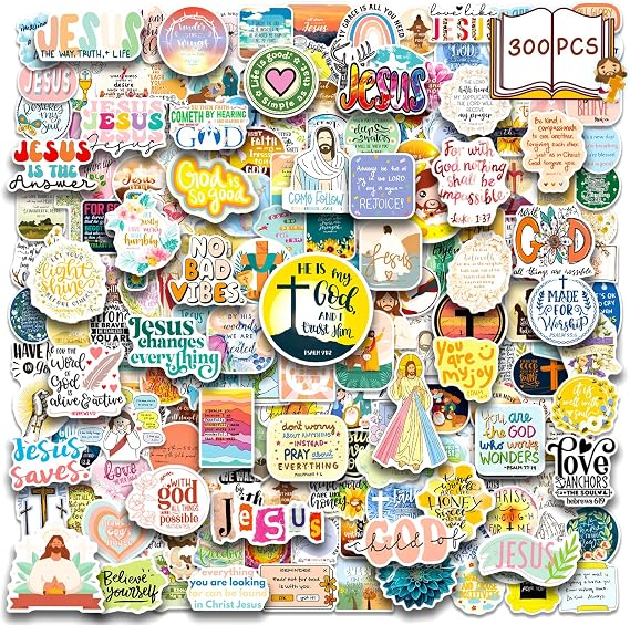 300PCS Inspirational Christian Stickers, Jesus Religious Decals