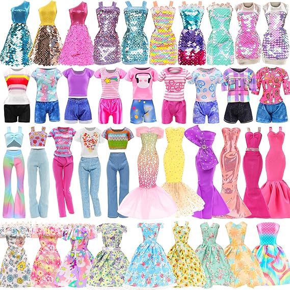 11 Sets Doll Clothes Mermaid, Floral Dresses, Outfits for 11.5 inch Dolls