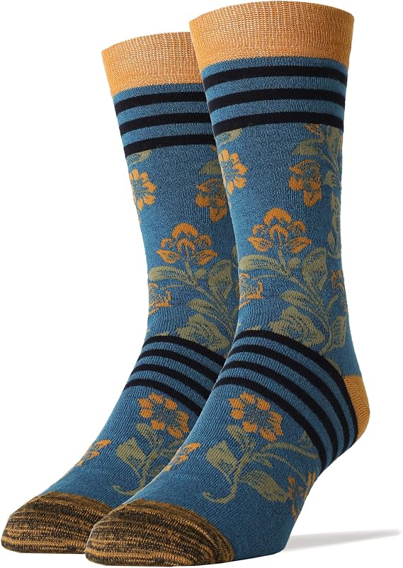 Men's Premium Soft Dress Socks, Stylish Pattern Colorful Crew Socks, Shoe Size 8-13, Mr. Wilson
