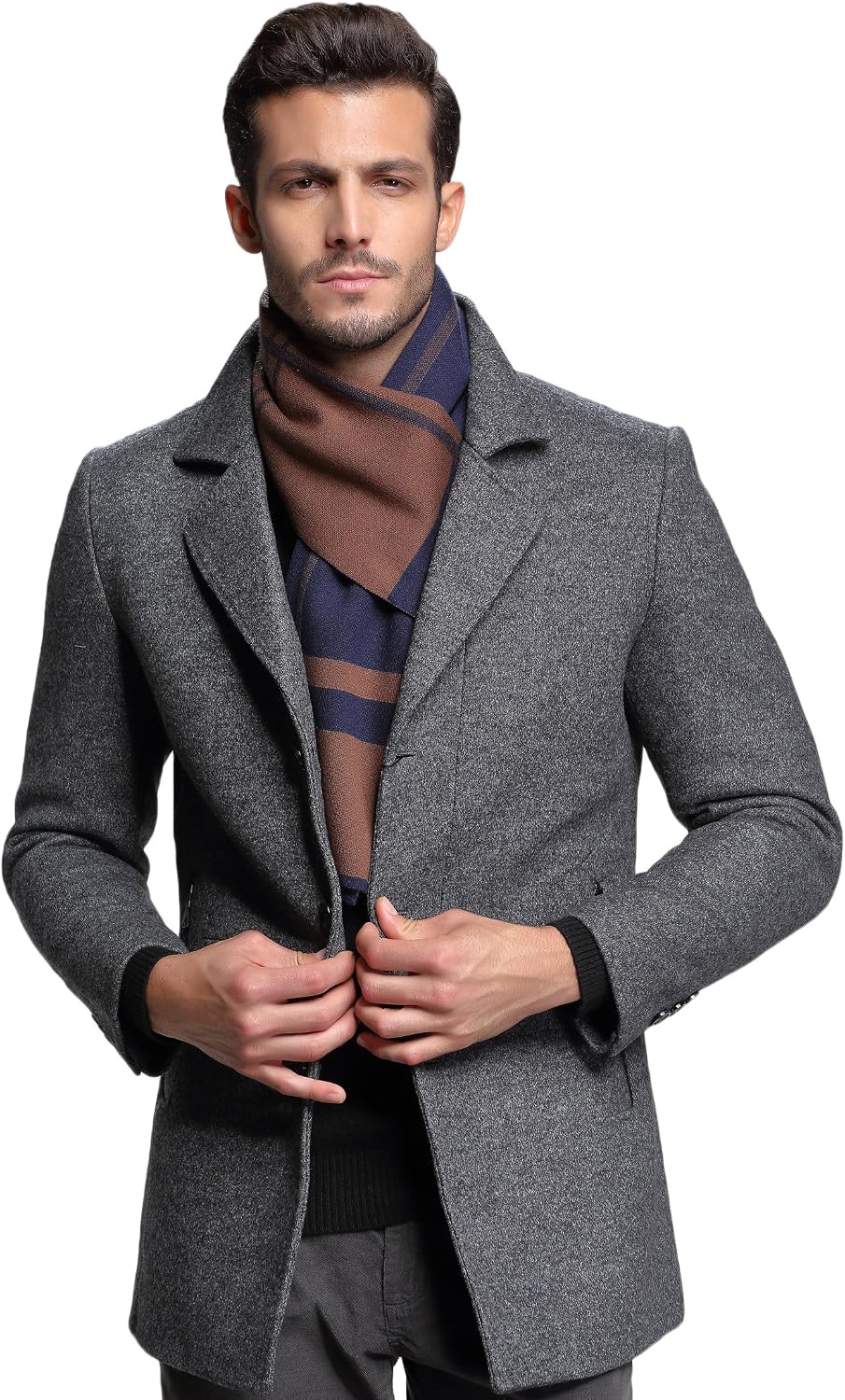 RIONA Men's Winter Cashmere Feel Australian Merino Wool Soft Warm Knitted Scarf