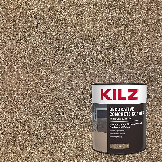 KILZ Decorative Slip-Resistant Concrete Coating, Tan, 1 Gallon