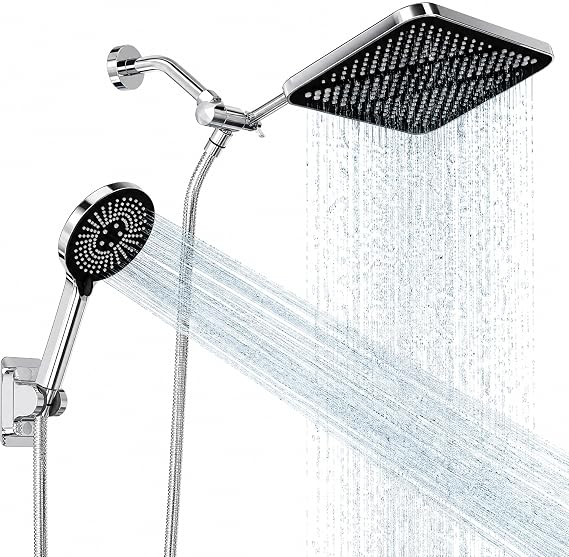 RFOUO 11 Inch Wide Rain Shower Head with Handheld,Chrome