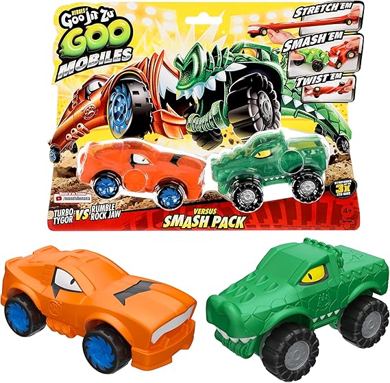 Heroes of Goo Jit Zu Goo Mobiles- Tygor Vs Rock Jaw Stretch 'em! Smash 'em! Twist 'em! Fix Them and start again! Present for 4 year old girls, boys and Goo Jit Zu fans