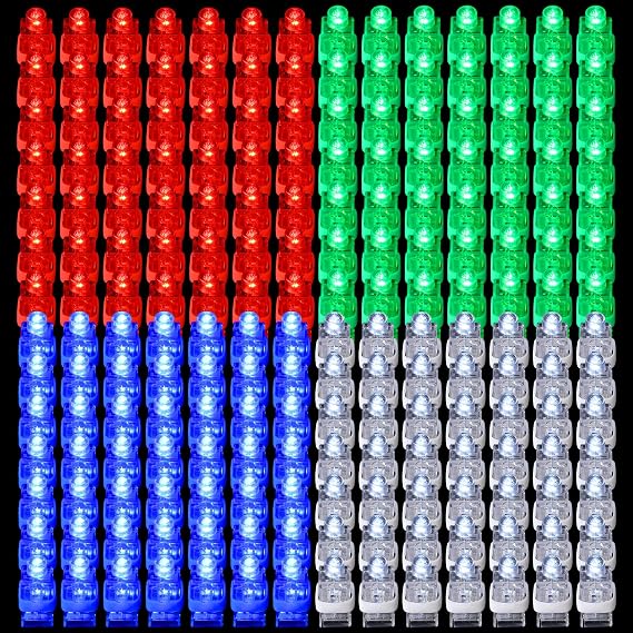300 Pcs LED Finger Lights Mini Finger Flashlight for Kids Colored | Mini Finger Flash Design, 4 Colors Green Red Blue White, Light up Finger Lights Toys for Birthday Parties, Great for Concerts
