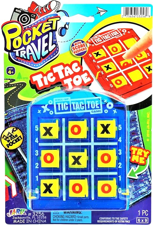 JA-RU Portable Tic Tac Toe Mini Board Game (1 Pk) 3256-1p