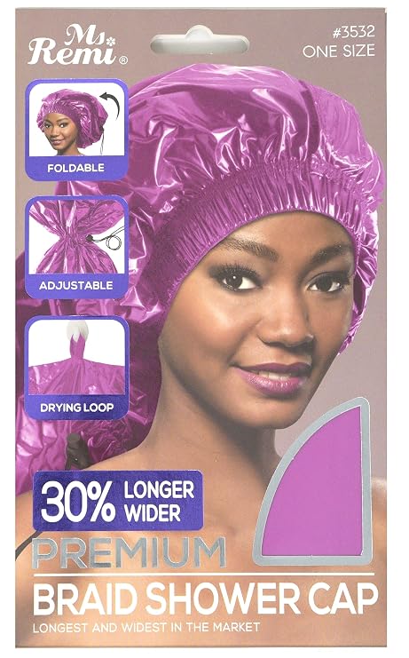 Ms Remi Premium Braid Shower Cap Pink 25 inch long and 18.5 inch wide