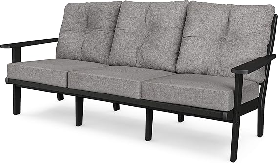 POLYWOOD Lakeside Sofa, Black/Grey Mist