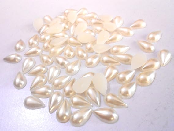 GOELX Pearl Drops Half Beads Pastable For Jewellery Making