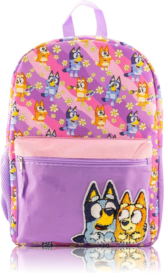 Bluey Backpack for Kids | Bluey and Bingo Bookbag for Girls, Boys, Unisex | Toddler Travel Bag, Cute Lightweight Bag for School | Ages 3+