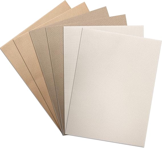 Aida Cloth 14 Count Cross Stitch Fabric 1218inch 6 Pieces 3 Colors (Natural+Khaki+Tan)