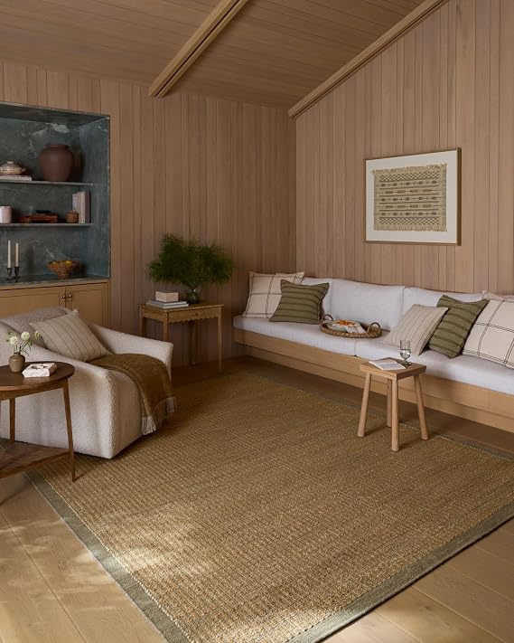 Loloi Amber Lewis Lilah Collection LIH-01 Natural/Grey 2'-6" x 7'-6" Runner Rug Jute, Wool, Cotton, Neutral, Living, Bedroom, Dining, Rug