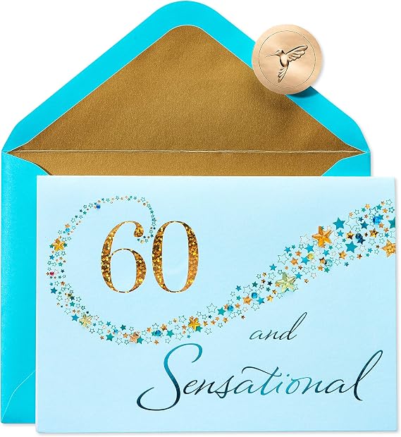 Papyrus Birthday Card for 60th (Wishing you a wonderful celebration)