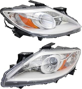 Go-Parts - Headlights Pair/Set for Mazda CX-9 2010-2012, Right (Passenger) and Left (Driver), Lens and Housing, Halogen, Excludes Grand Touring Model, Replacement 2011